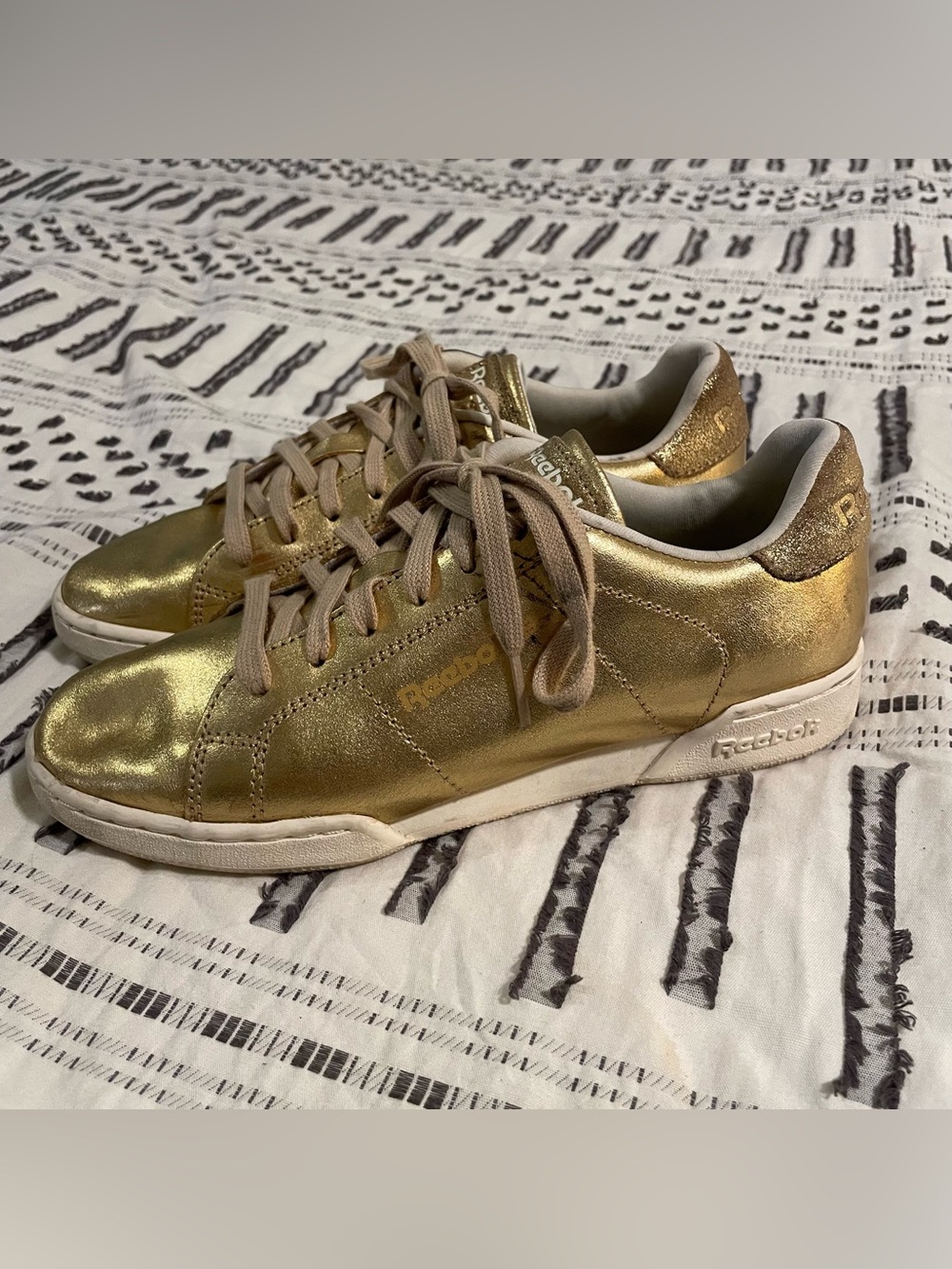 Reebok Metallic Gold Low-Top Sneakers
